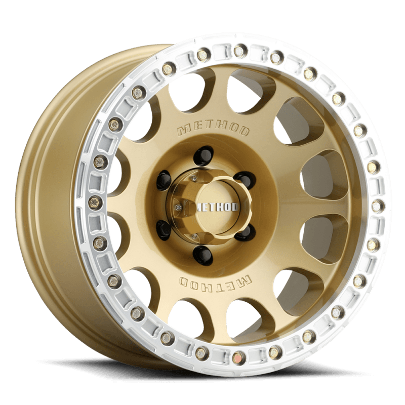 Method Wheels — Method MR105 V3 Beadlock 17x9 -38mm Offset 5x5 71.5mm CB Gold Wheel w/ BH-H24125