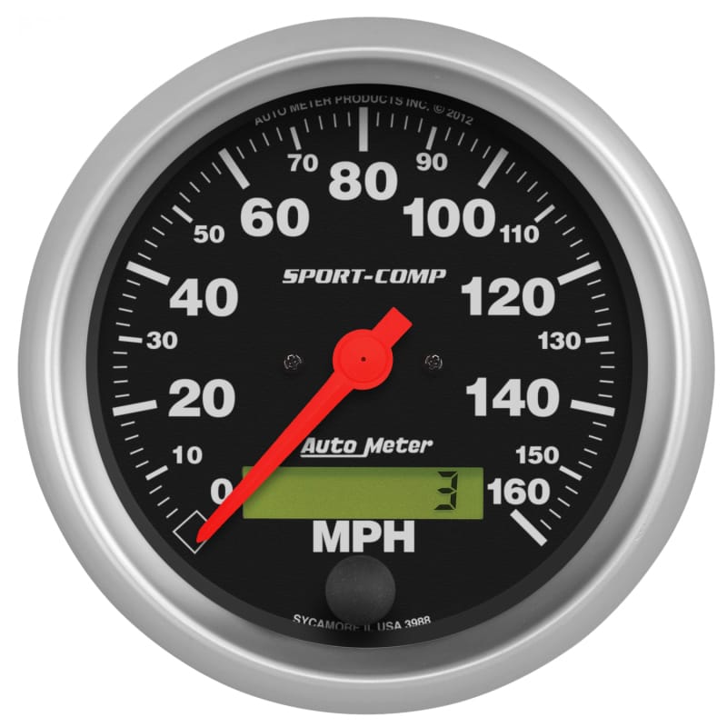 AutoMeter — Autometer Sport-Comp 3-3/8 inch 160 MPH Electronic Speedometer Gauge
3-3/8" SPEEDO, 160 M