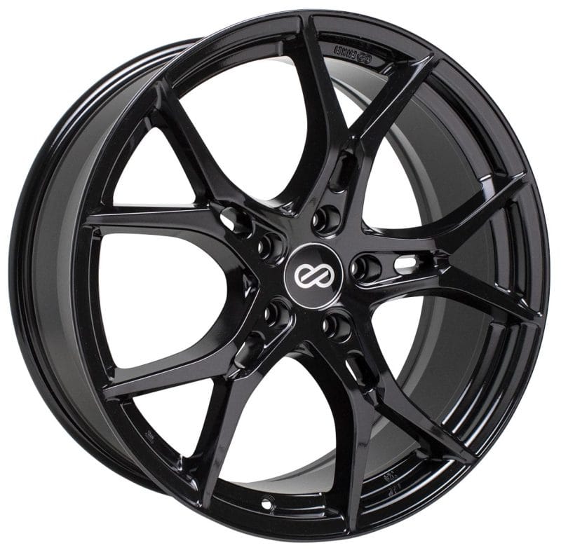 Enkei — Enkei Vulcan 18x8 45mm Offset 5x112 Bolt 72.6mm Bore Gloss Black Wheel