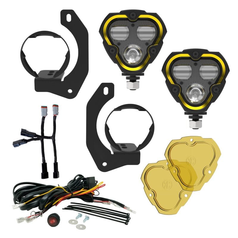KC HiLiTES — KC HiLiTES FLEX ERA 3 Dual Mode SAE Fog Lights - 2-Light Master Kit for Jeep JK/JL/JT Steel Bumpers