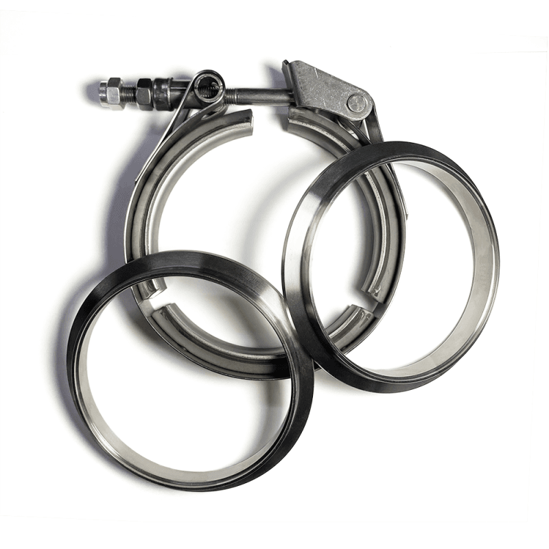 Ticon — Ticon Industries 2.5in Titanium V-Band Clamp Assembly (1 Female Flange/1 Male Flange/1 Clamp)