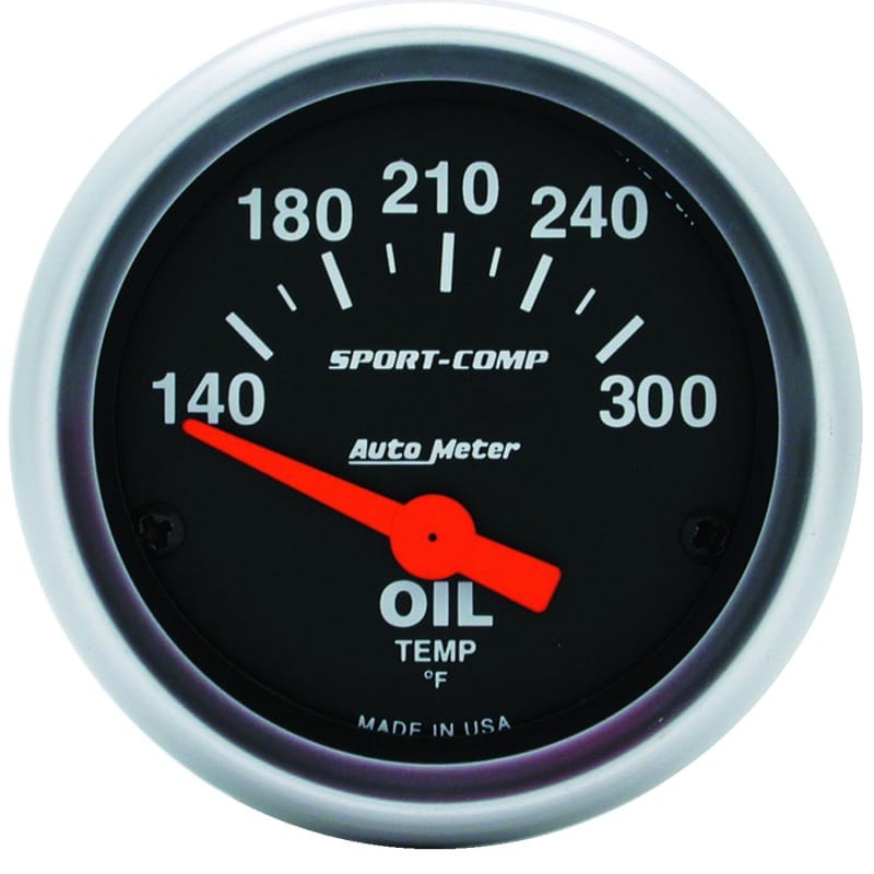 AutoMeter — Autometer Sport-Comp 52mm 140-300 Deg F Electronic Oil Temp Gauge
2" OIL TEMP, 140-300
