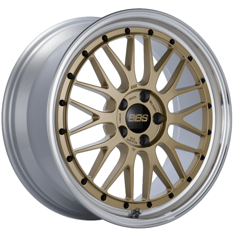 BBS — BBS LM 19x8.5 5x112 ET48 Gold Center Diamond Cut Lip Wheel -82mm PFS/Clip Required
