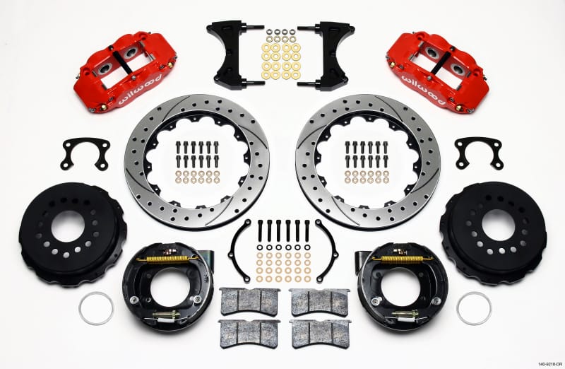 Wilwood — Wilwood Narrow Superlite 4R Rear P-Brk Kit 12.88in Drilled Red Big Ford New Style 2.36in Offset
BRAKE KIT