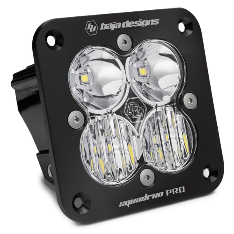 Baja Designs — Baja Designs Squadron Pro Driving/Combo Pattern Flush Mount Black LED Light Pod - Clear