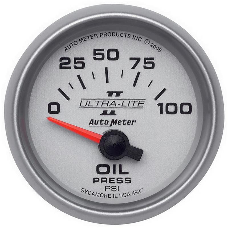 AutoMeter — Autometer Ultra-Lite II 52mm 0-100 PSI Electrical Oil Pressure Gauge
2-1/16" OIL PRESS, 0