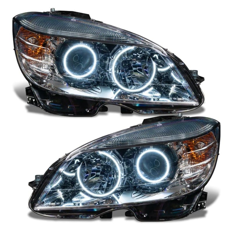 ORACLE Lighting — Oracle 08-11 Mercedes Benz C-Class Pre-Assem. Headlights Chrome Housing- w/BC1 Controller