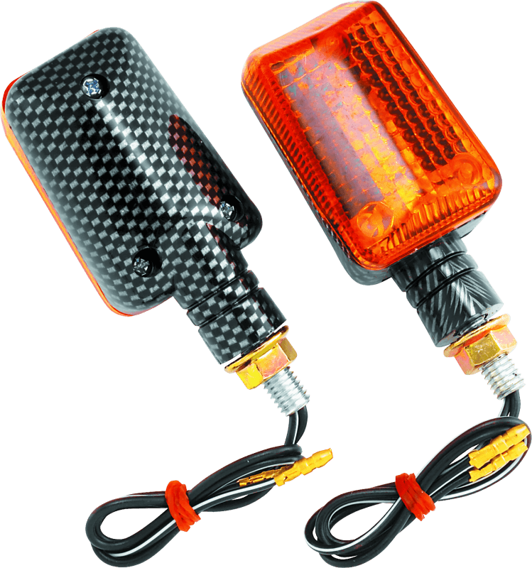BikeMaster — Mini Stalk, Clear Bulb, Amber Lens, Carbon Housing
