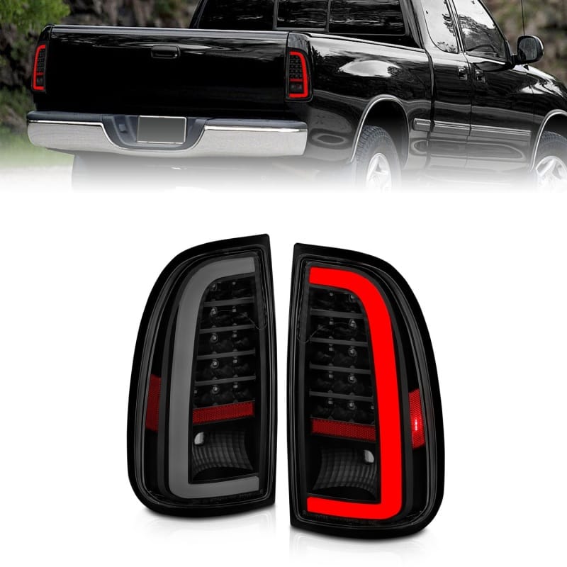 ANZO — ANZO 00-06 Toyota Tundra (Std. Bed/Reg Cab) LED Taillights w/Light Bar Black Housing Smoke Lens