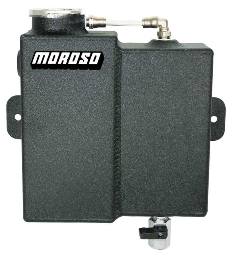 Moroso — Moroso Universal Dual Coolant Expansion/Recovery Catch Tank - Black Powder Coat