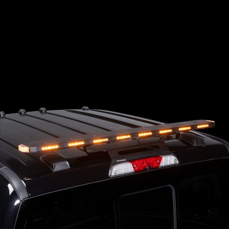 Putco — Putco 48In Universal 48In Tri Color Hornet Light (Amber/Blue/White) - LED Stealth Rooftop Strobe Bar