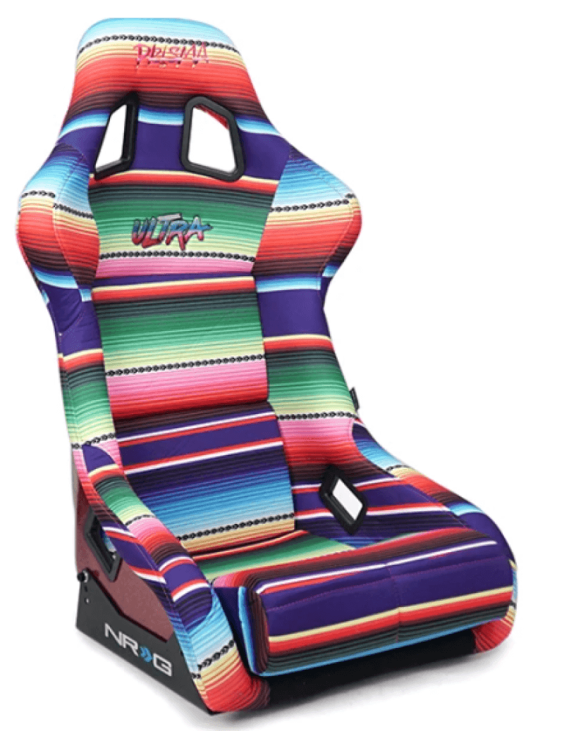 NRG — NRG FRP Bucket Seat PRISMA Serepi Edition W/ Red Pearlized Back Mexi-Cali Blanket Print - Large