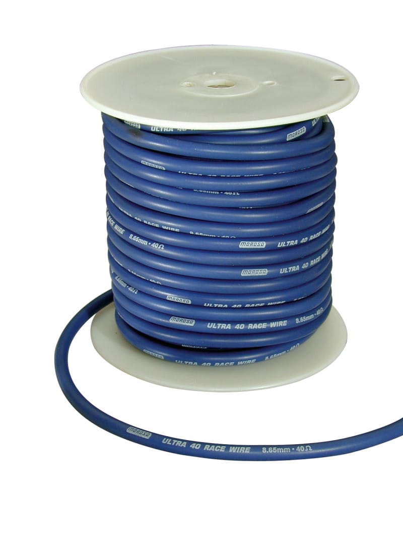 Moroso — Moroso Ignition Wire Spool - Ultra 40 - 8.65mm - 100ft - Blue