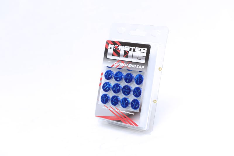 Wheel Mate — Wheel Mate Monster Lug Caps M14x1.50 Set of 20 - Blue - Plastic