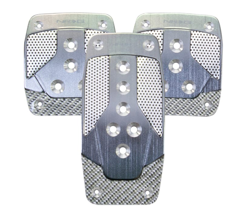 NRG — NRG Aluminum Sport Pedal M/T - Gunmetal w/Silver Carbon