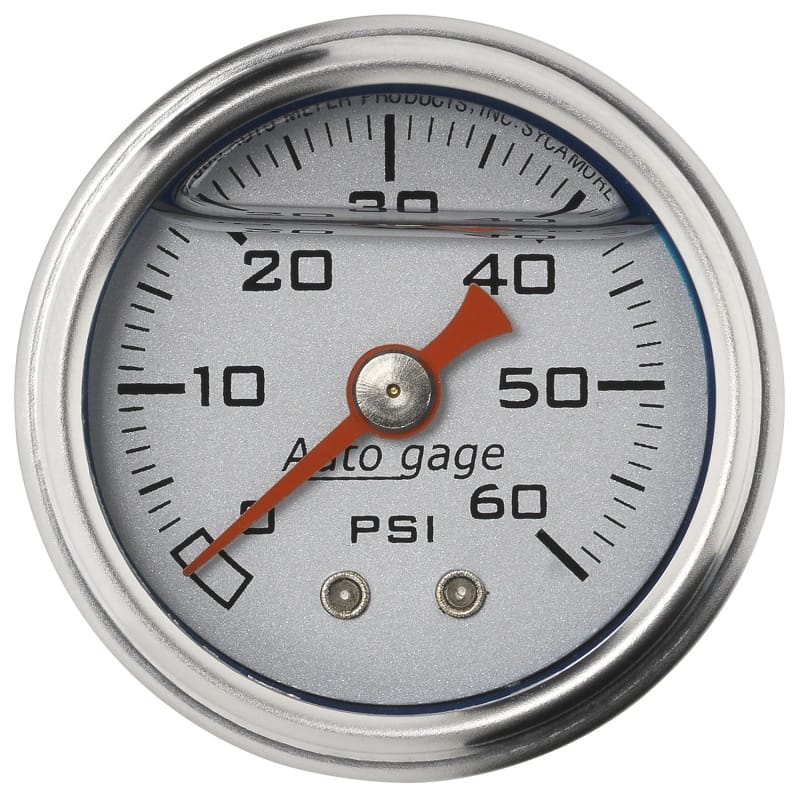 AutoMeter — Autometer AutoGage 1.5in Liquid Filled Mechanical 0-60 PSI Fuel Pressure Gauge - Silver
Ga Press 60psi Slvr
