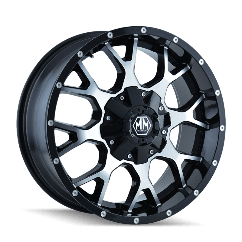 Mayhem — Mayhem 8015 Warrior 22x12 / 8x165.1 BP / -44mm Offset / mm Hub Gloss Black Machined Wheel