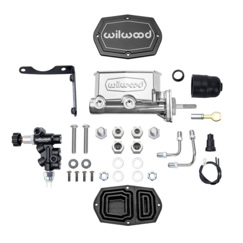 Wilwood — Wilwood Compact Tandem M/C Aluminum 1.00in Bore w/ Bracket/Valve/Push (Mopar) - Chrome P-coat