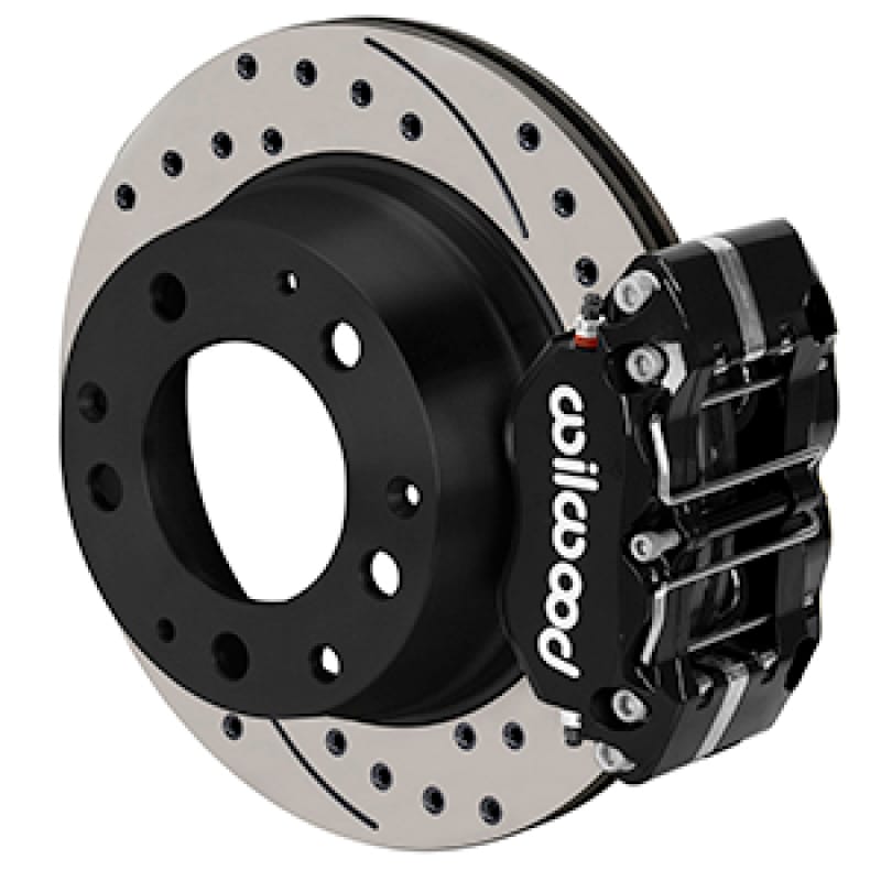 Wilwood — Wilwood 69-83 Porsche 911 Narrow Dynapro-P Radial Rear Brake Kit Black Caliper SRP Drill/Slot Rotor