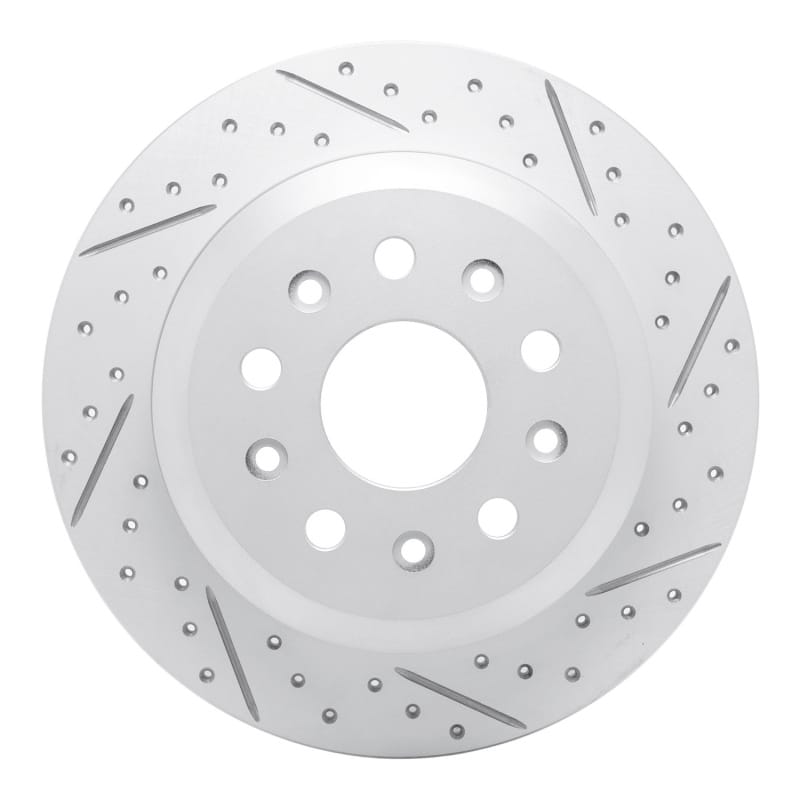 R1 Concepts — R1 18-25 Jeep Wrangler Rear Right Drilled & Slotted Geo-Carbon Rotor