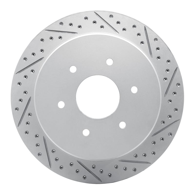 R1 Concepts — R1 17-24 Nissan Titan Rear Right Drilled & Slotted Geo-Carbon Rotor