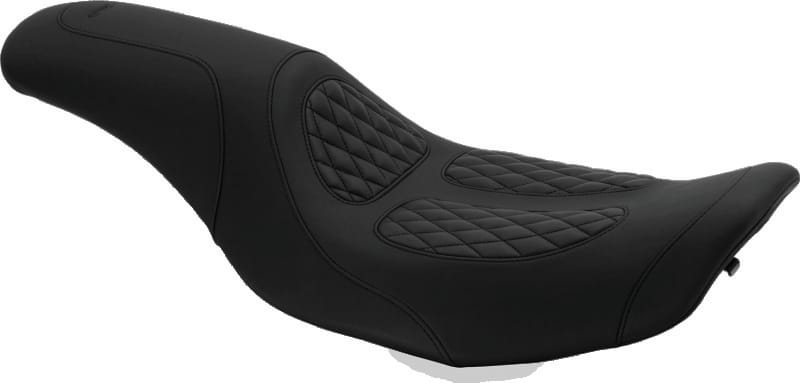 Mustang Motorcycle — Mustang 97-07 Harley Rd King,06-07 Str Glide,00-01 Screamin Eagle 1PC Seat w/Diamond Stitch - Black