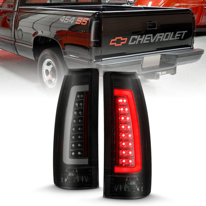 ANZO — ANZO 1999-2000 Cadillac Escalade LED Taillights Black Housing Smoke Lens Pair
