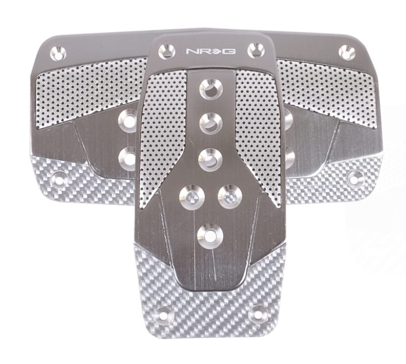 NRG — NRG Aluminum Sport Pedal A/T - Gunmetal w/Silver Carbon