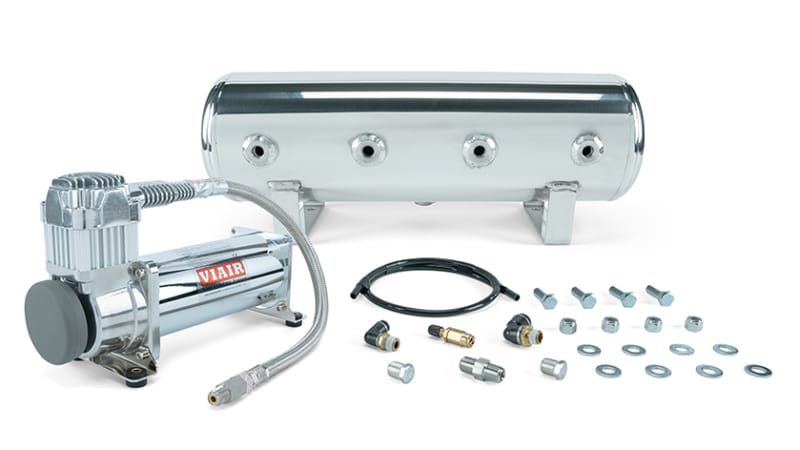 Air Lift — Air Lift 2.5 Gal. Polished Tank w/ Viair 444c Chrome Compressor (Incl. Fittings & Mounting Hardware)
Air Compressor