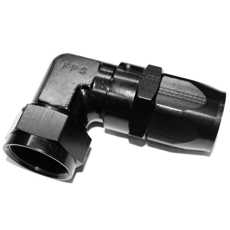 Fragola — Fragola -8AN x 90 Degree Low Profile Forged Hose End - Black