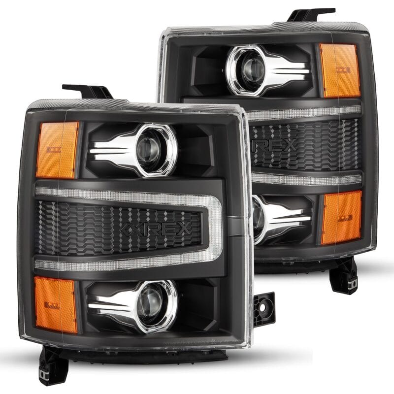 AlphaRex — AlphaRex 04-15 Chevy 1500HD LUXX-Series LED Proj Headlights Black w/Activ Light/Seq Signal
Projector Headlights