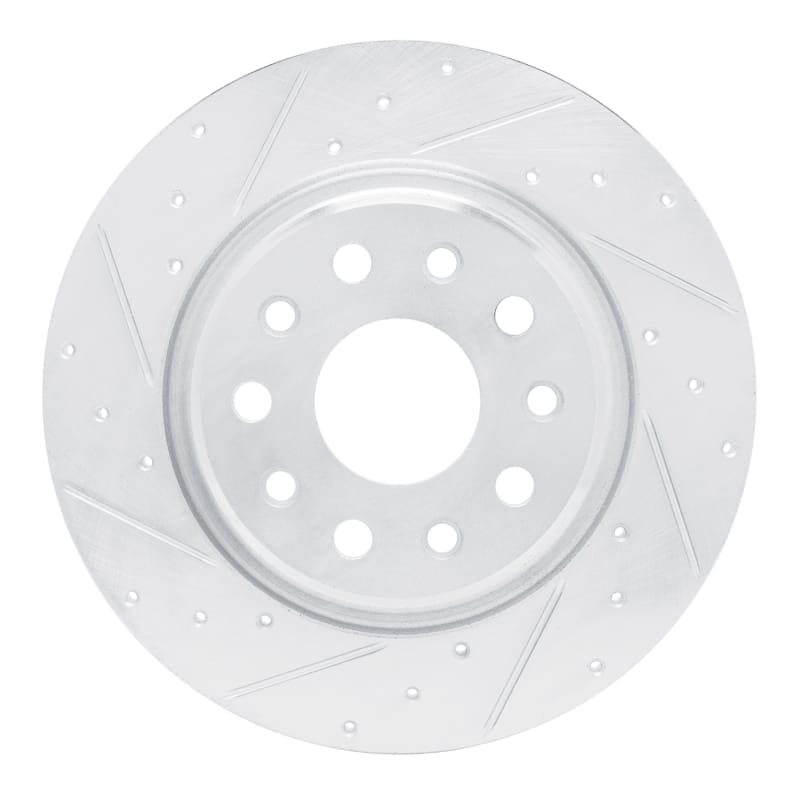 R1 Concepts — R1 22-25 Jeep Grand Cherokee Rear Left Drilled & Slotted Silver Brake Rotor