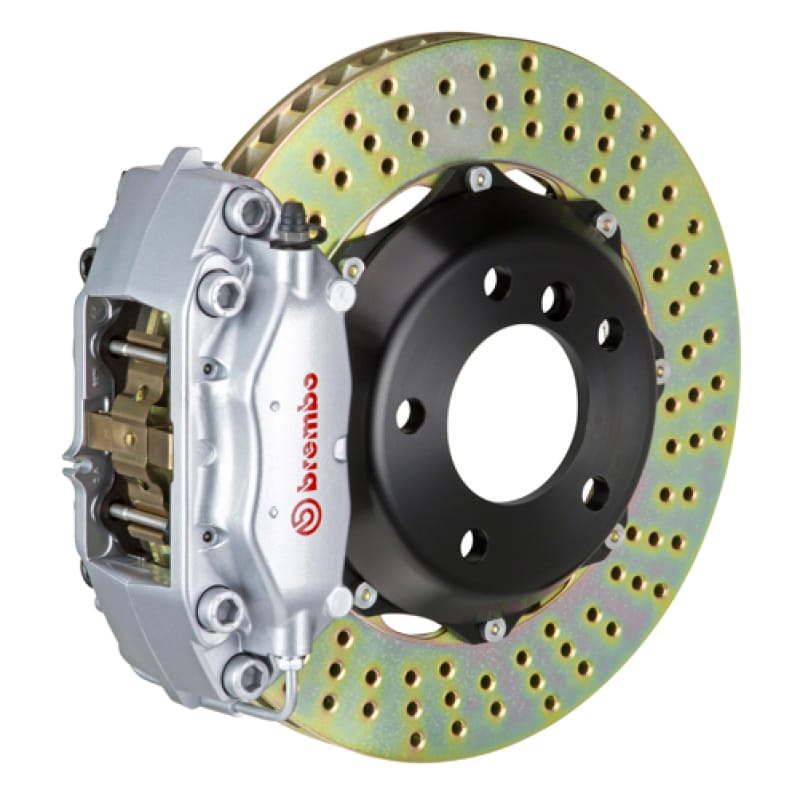 Brembo — Brembo 05-11 Elise (Excl 4-Caliper Equipped) Fr GT BBK 4Pist Cast 2pc 328x28 2pc Rtr Drill-Silver