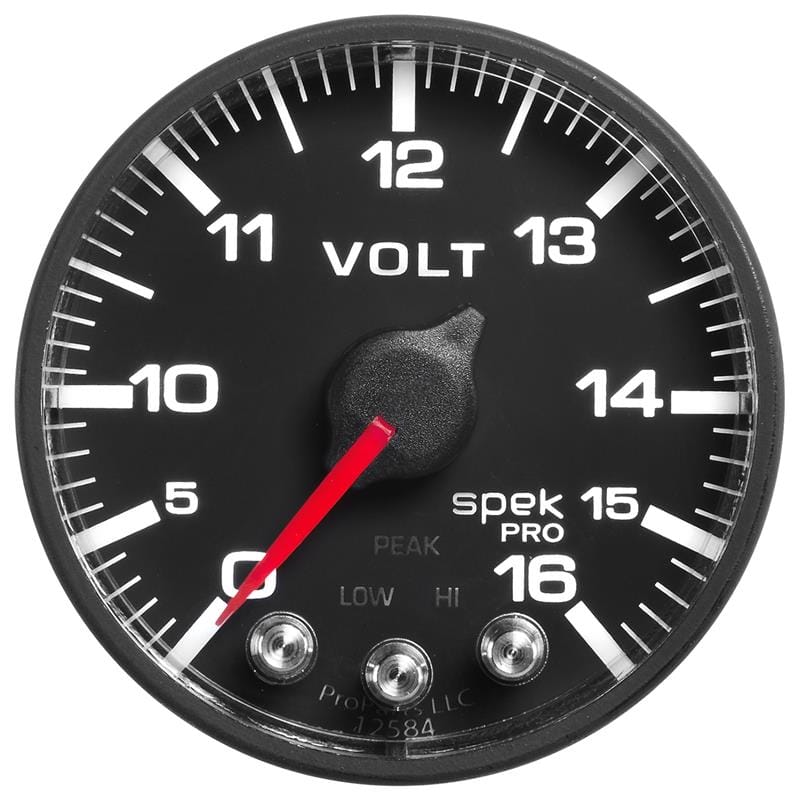 AutoMeter — AutoMeter Gauge Voltmeter 2-1/16in. 16V Stepper Motor W/Peak & Warn Blk/Blk Spek-Pro
GA 2" VOLT BFB SPEK