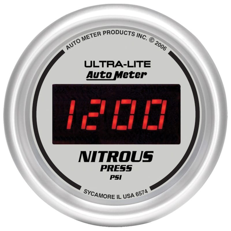 AutoMeter — Autometer Ultra-Lite 2-1/16in 1600 PSI Digital Nitrous Pressure Gauge - Silver
2-1/16" NITROUS, 0-1