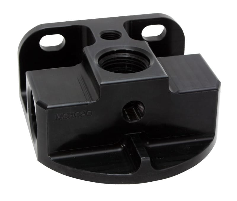 Moroso — Moroso Oil Filter Adapter - Remote Mount - Side Port - 13/16in-16 & 3/4in-16 22mm Thread