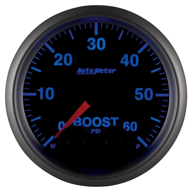 AutoMeter — GAUGE, BOOST, 2 1/16", 60PSI, DIGITAL STEPPER MOTOR W/PEAK & WARN, ELITE
