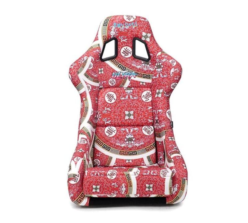 NRG — NRG FRP Bucket Seat PRISMA Oriental Longivity Plate Edition W/ Gold Pearlized Back - Large