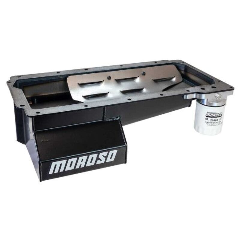 Moroso — Moroso GM LS/Dart LS Next Skirted Ultra 4 Truck Wet Front Sump 7qt 6in Deep Steel Oil Pan