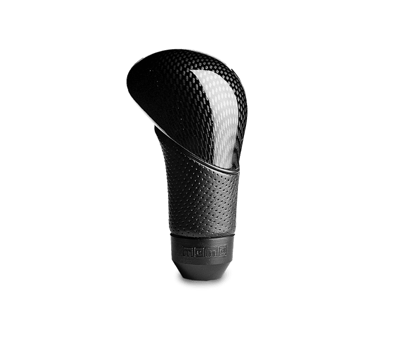 MOMO — Momo Shadow Shift Knob - Black Airleather, Carbon Effect Insert
