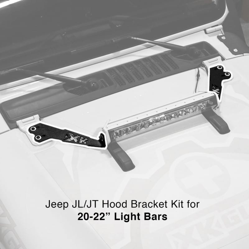 XKGLOW — XK Glow Jeep JK Hood 20In Light Bar Bracket Kit