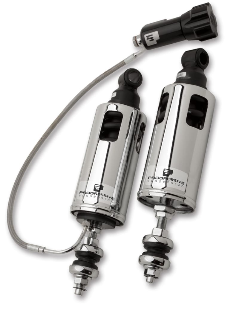 Progressive — Progressive 00-17 Harley-Davidson Softail 422 Series Shocks w/RAP Heavy Duty - Chrome