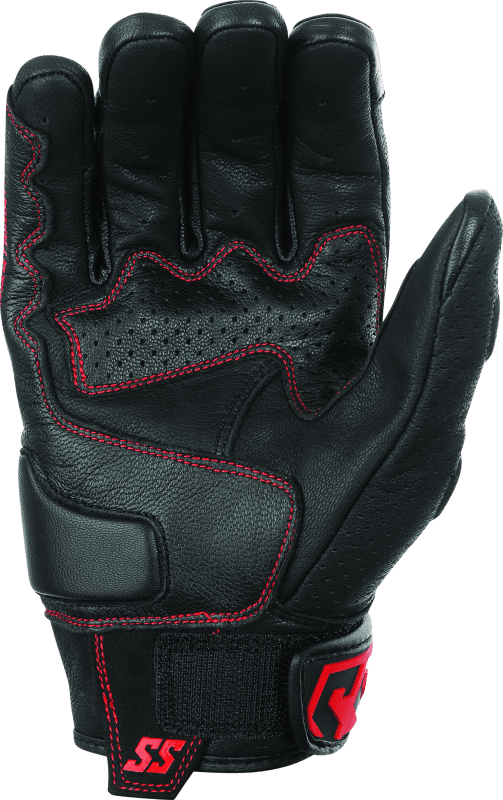 Speed and Strength — Speed and Strength Twist of Fate Leather Gloves Black/Red - Small