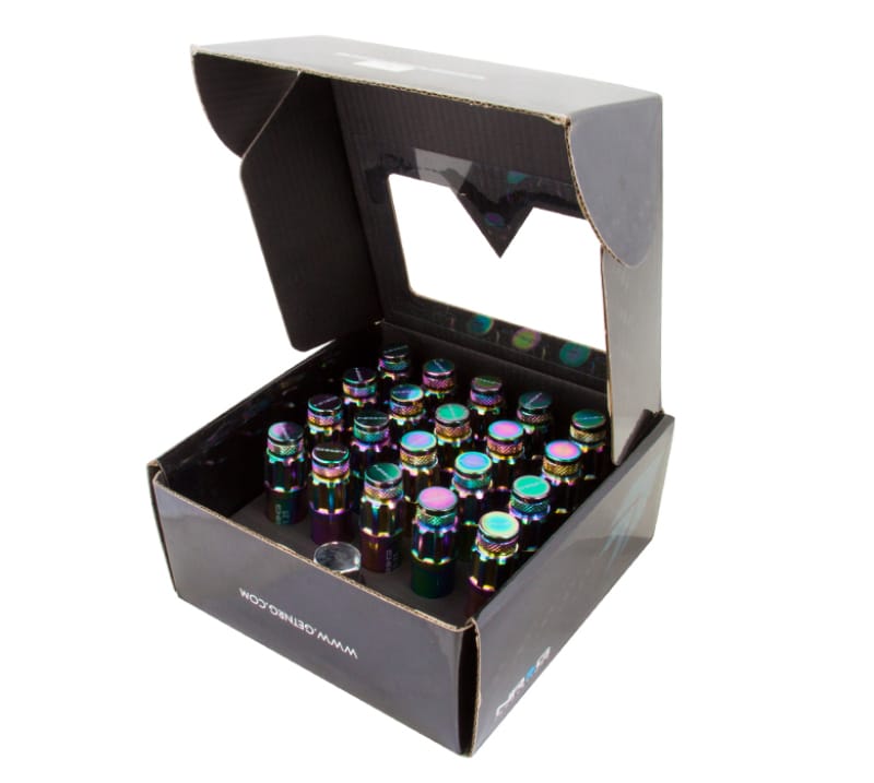 NRG — NRG 700 Series M12 X 1.25 Steel Lug Nut w/Dust Cap Cover Set 21 Pc w/Locks & Lock Socket - Neochrome