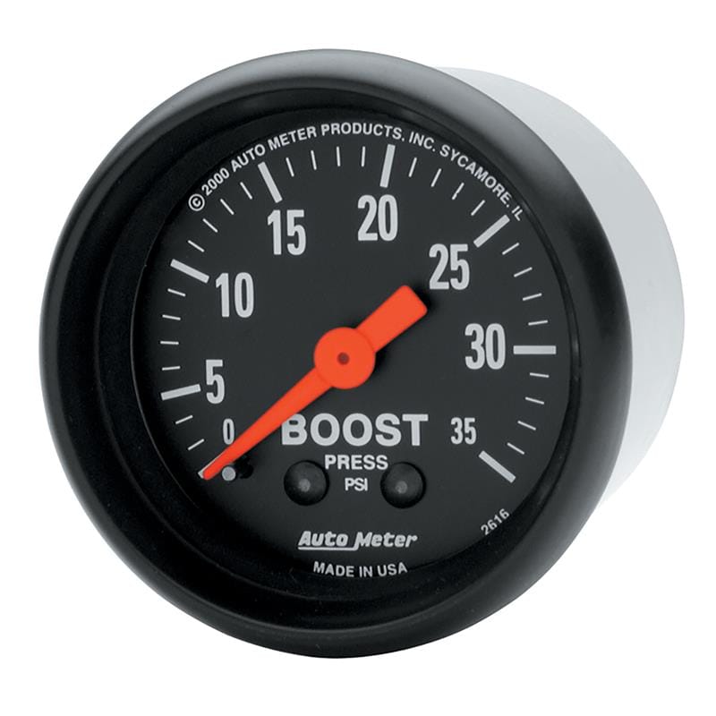 AutoMeter — Autometer Z Series 52mm 0-35 PSI Mechanical Boost Gauge
GA 2" BST 35PSI M Z