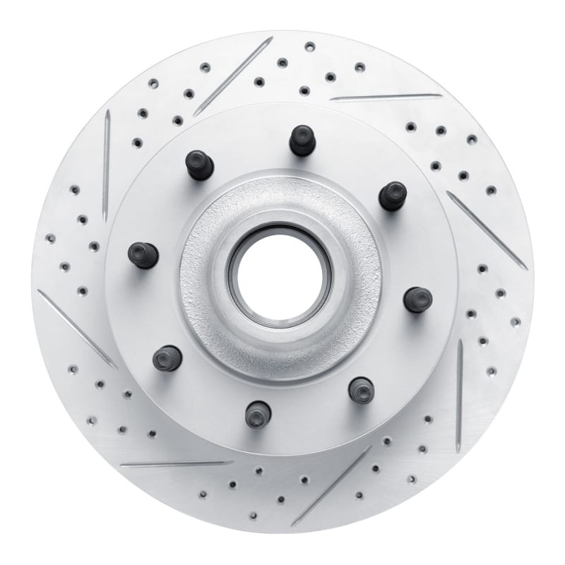 R1 Concepts — R1 99-02 Ford Excursion Front Left Drilled & Slotted Geo-Carbon Rotor