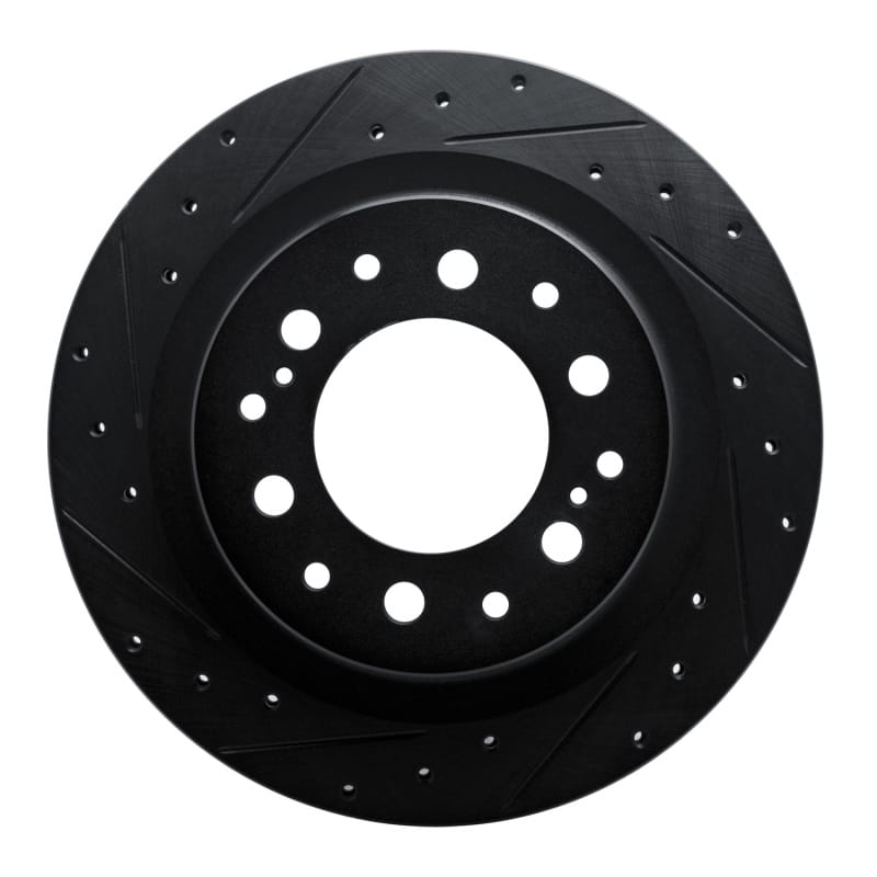R1 Concepts — R1 2022-2025 Lexus GX550 Rear Left Drilled & Slotted Black Brake Rotor
