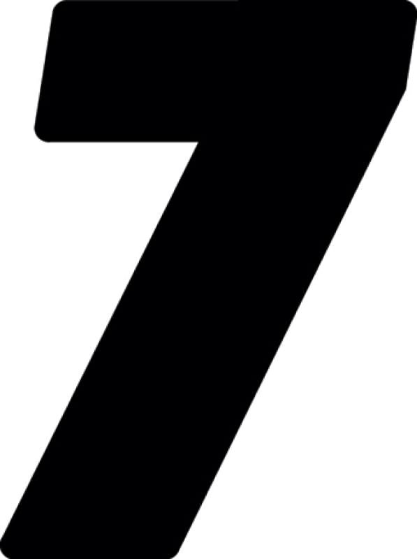 Hardline — Hardline Dirt Digits 3pk 7 in. - High Gloss Number 7 - Black