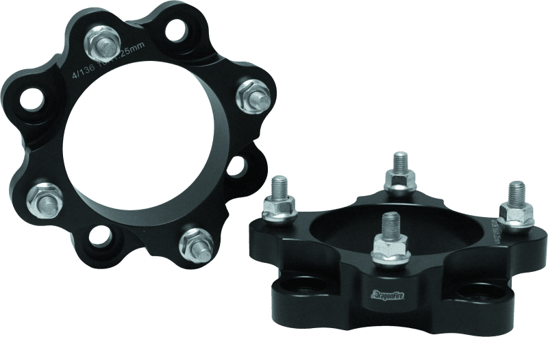 DragonFire Racing — Wheel Spacers, 1-1/2 in., 4/137, 12 x 1.5 mm., Black