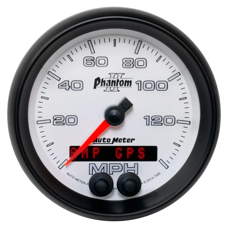 AutoMeter — Autometer Phantom II 3-3/8in 0-140MPH In-Dash Electronic GPS Programmable Speedometer
3-3/8" SPEEDO, 140 M